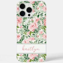 Elegant Blush Floral Watercolor Personalized