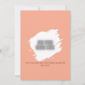 Elegant Blush Floral Wedding Invitation with Gold  招待状 (裏面)