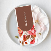 Elegant Blush Floral Wedding Menu Card メニュー