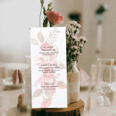 Elegant Blush Floral Wedding Menu Card メニュー