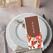 Elegant Blush Floral Wedding Menu Card メニュー