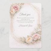 Elegant Blush Floral Wedding Menu Card  メニュー (裏面)