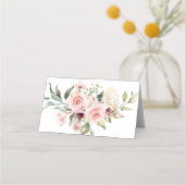 Elegant Blush Floral Wedding Place Cards プレイスカード (裏面)