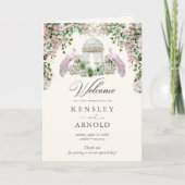 Elegant Blush Garden Folded Wedding Program プログラム (正面)