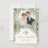 Elegant Blush Garden Photo サンキューカード (正面)