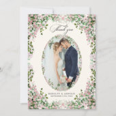 Elegant Blush Garden Photo サンキューカード (正面)