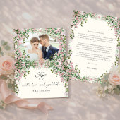 Elegant Blush Garden Photo サンキューカード