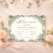 Elegant Blush Garden Rehearsal Dinner Invite Night 招待状