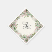 Elegant Blush Garden Wedding スタンダードカクテルナプキン (角)