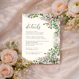 Elegant Blush Garden Wedding Details エンクロージャーカード
