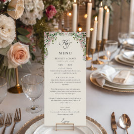 Elegant Blush Garden Wedding Dinner Menu メニュー