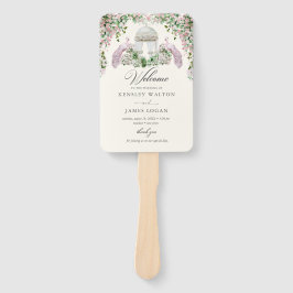 Elegant Blush Garden Wedding Program ハンドファン