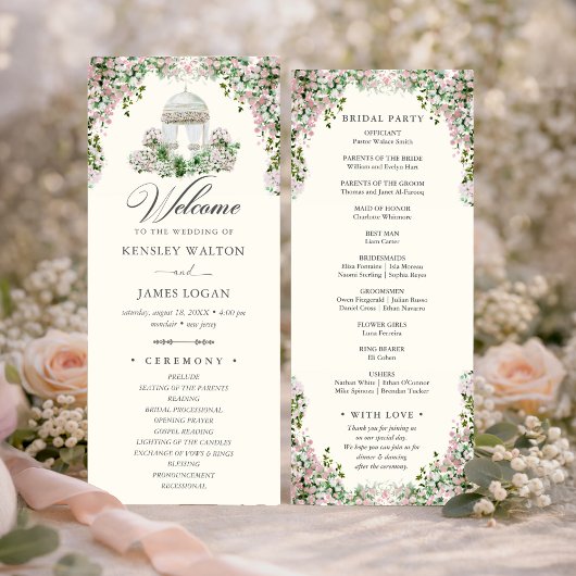 Elegant Blush Garden Wedding Program プログラム