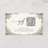 Elegant Blush Garden Wedding QR code RSVP Card エンクロージャーカード (正面)