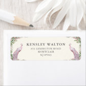 Elegant Blush Garden Wedding Return Address Label ラベル (インサイチュ)