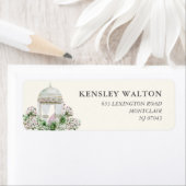 Elegant Blush Garden Wedding Return Address Label ラベル (インサイチュ)