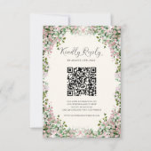 Elegant Blush Garden Wedding RSVP Card (正面)