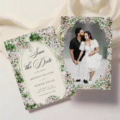 Elegant Blush Garden Wedding Save The Date セーブザデート