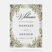 Elegant Blush Garden Wedding Welcome Acrylic Sign アクリルサイン (正面)