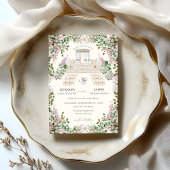 Elegant Blush Garden Wedding with Monogram  招待状