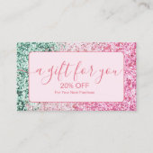 Elegant Blush Glam Style 割引カード (正面)