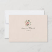 Elegant Blush Gold Floral Wedding RSVP Card (裏面)