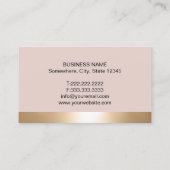 Elegant Blush & Gold House Logo Real Estate Agent 名刺 (裏面)