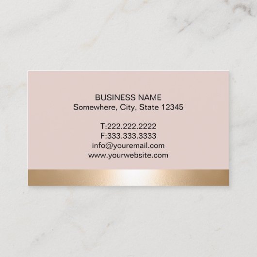 Elegant Blush & Gold House Logo Real Estate Agent 名刺 (裏面)