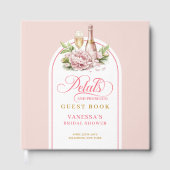 Elegant blush gold petals prosecco Shower book ゲストブック (正面)