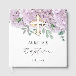 Elegant Blush Hydrangea Baptism ゲストブック