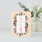 Elegant Blush & Navy Floral Wedding Save the Date (スタンド正面)