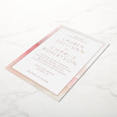 Elegant Blush Ombre Wedding Invitation 箔招待状 (回転した状態)