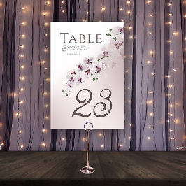 Elegant Blush Orchid Wedding Table Number テーブルナンバー