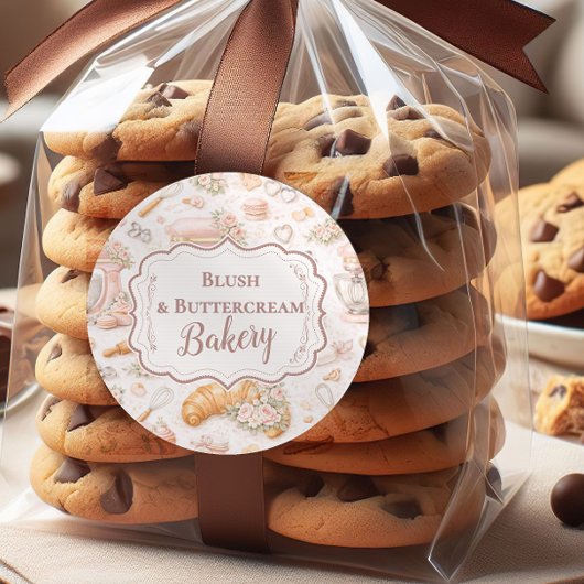 Elegant Blush Patisserie Bakery Business ラウンドシール