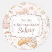 Elegant Blush Patisserie Bakery Business ラウンドシール (正面)