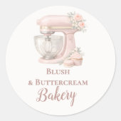 Elegant Blush Patisserie Bakery Business ラウンドシール (正面)