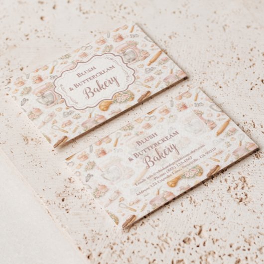 Elegant Blush Patisserie Bakery Business 名刺