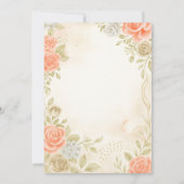 Elegant Blush Peach Floral Baby Shower Invitation  招待状 (裏面)