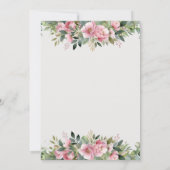 Elegant Blush Peony Floral Save The Date Card 招待状 (裏面)