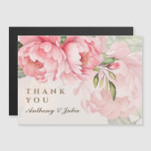 Elegant Blush Peony Wedding Thank You Magnet (正面/裏面)
