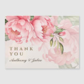 Elegant Blush Peony Wedding Thank You Magnet (正面)
