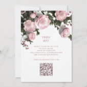 Elegant Blush Pink 3D Roses Wedding 招待状 (裏面)