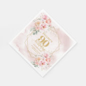 Elegant blush pink and gold 90th birthday cocktail スタンダードランチョンナプキン (角)