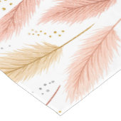 Elegant Blush Pink and Gold Glitter Pampas Grass ショートテーブルランナー (コーナー)