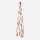 Elegant Blush Pink and Gold Glitter Pampas Grass  ネクタイ (裏面)