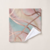 Elegant Blush Pink, Aqua & Gold Seamless Pattern バスタオルセット (ウォッシュタオル)