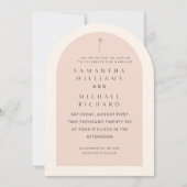 Elegant Blush Pink Arch Wedding Invitation - Custo 招待状 (正面)