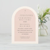 Elegant Blush Pink Arch Wedding Invitation - Custo 招待状 (スタンド正面)