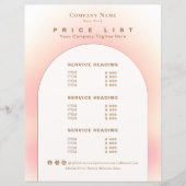 Elegant Blush Pink Beige Ombre Gradient Price List (正面)