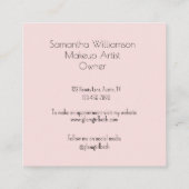 Elegant Blush Pink Black Script 3 Photo Makeup スクエア名刺 (裏面)